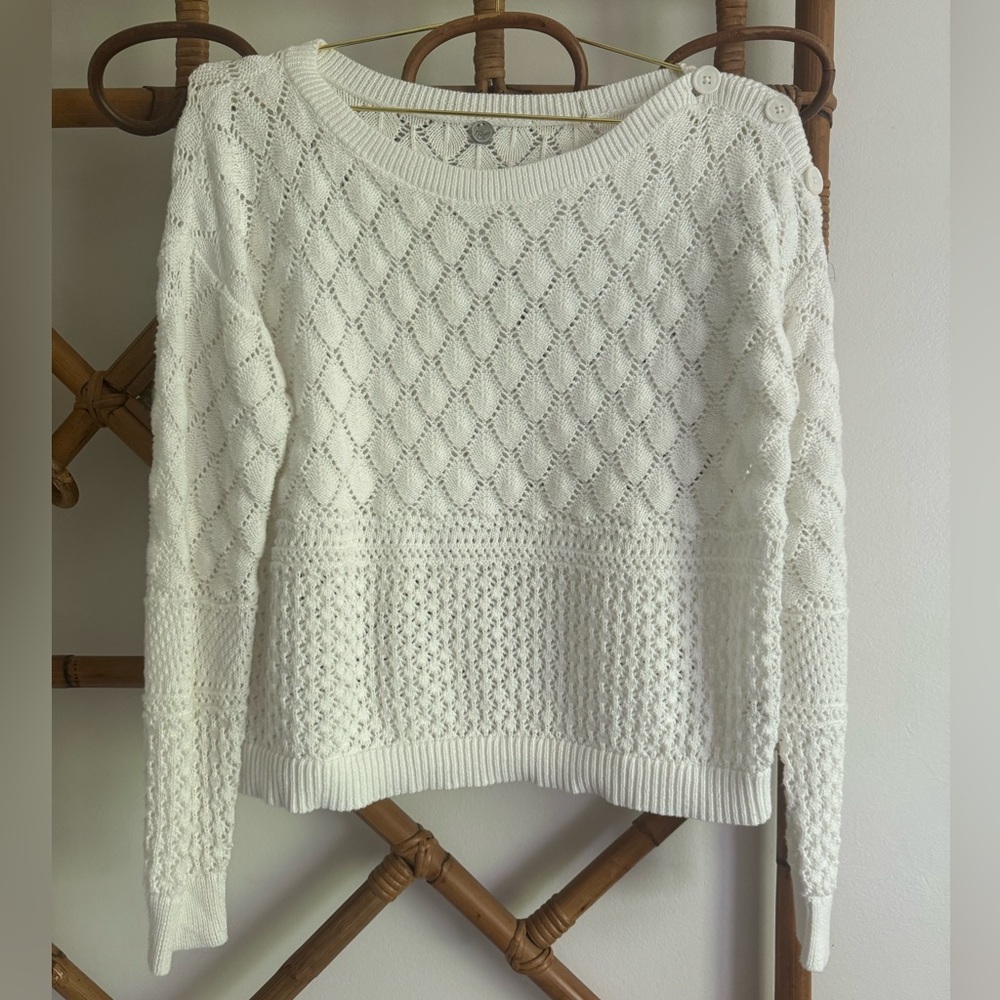 Margaret O’Leary White Knit Sweater